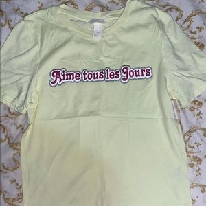 HM Aime tous les Jours pale yellow T Shirt